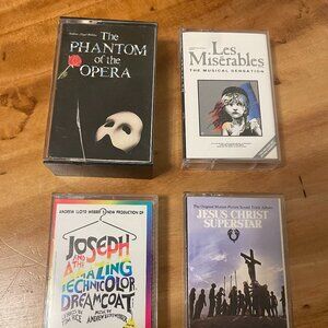 Broadway Musical Soundtrack Cassette Lot 4 Jesus Christ Phantom Les Miserables